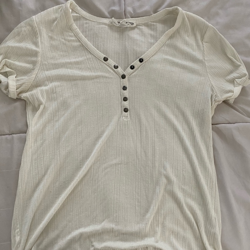 White Button T Shirt